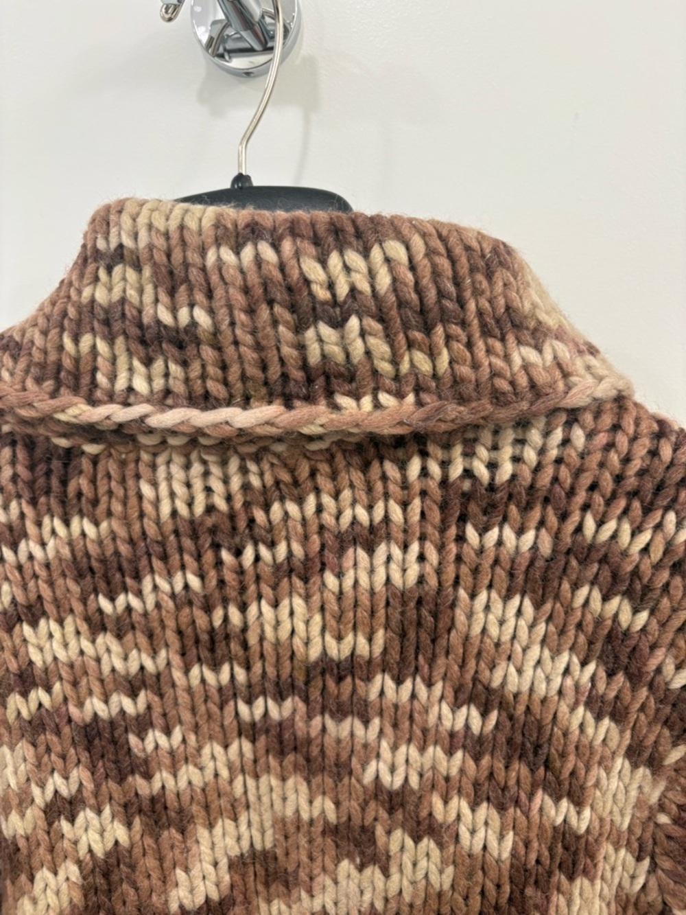 Vintage 90s Liz Claiborne Brown Wool Chunky Knit Turtleneck Sweater Sz M - Picture 11 of 12